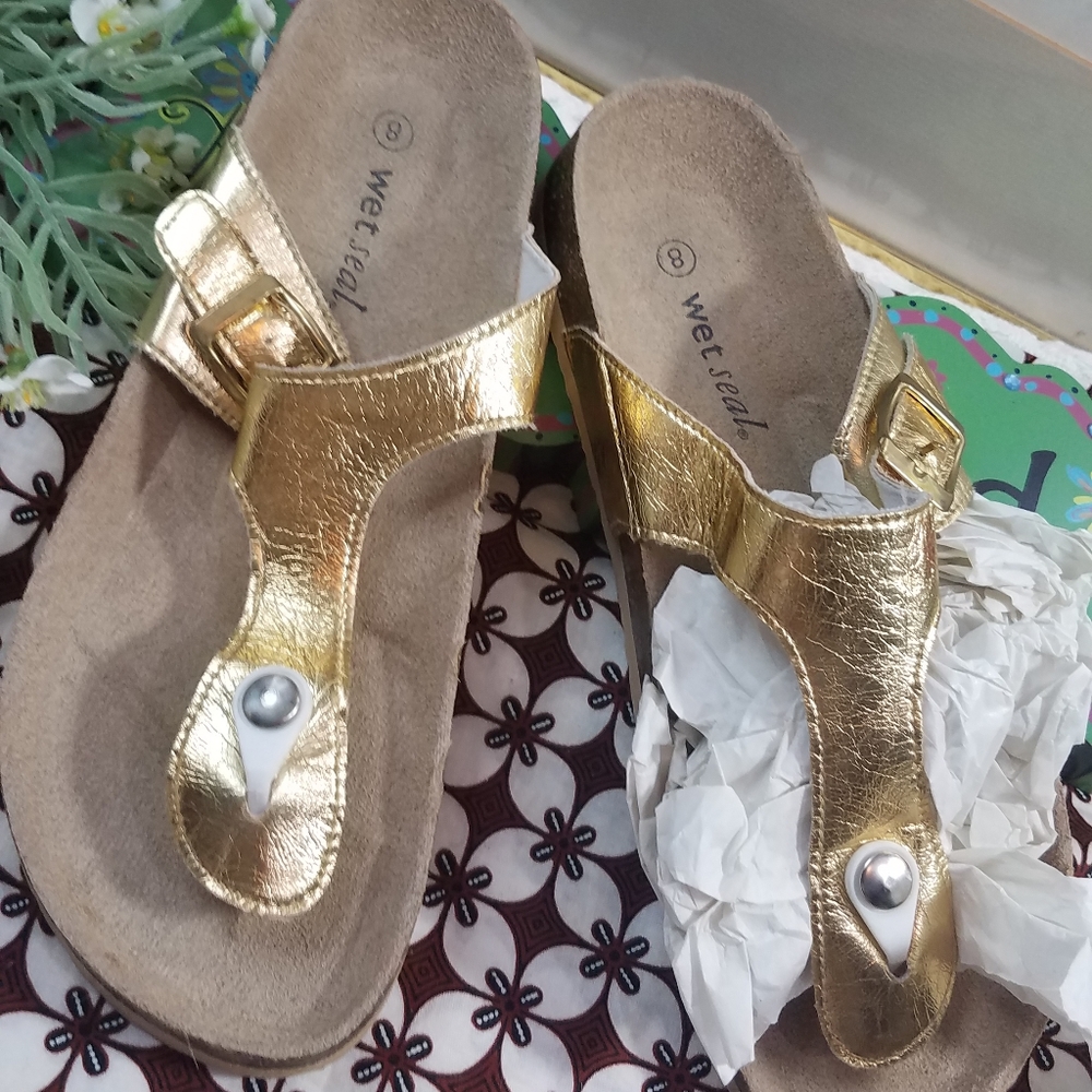 Gold Birkin Style Sandals